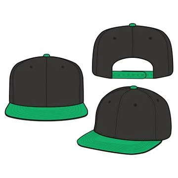 SNAPBACK Cap Fashion flat vector mockup design24 Stock Illustration
