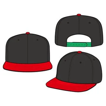 SNAPBACK Cap Fashion flat vector mockup design25 Stock Illustration