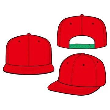 SNAPBACK Cap Fashion flat vector mockup design26 스톡 일러스트