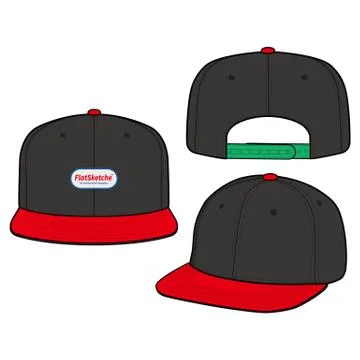 SNAPBACK Cap Fashion flat vector mockup design  Stock Illustration