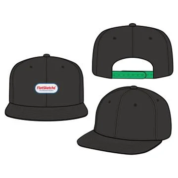 SNAPBACK Cap Fashion flat vector mockup design30 Stock Illustration