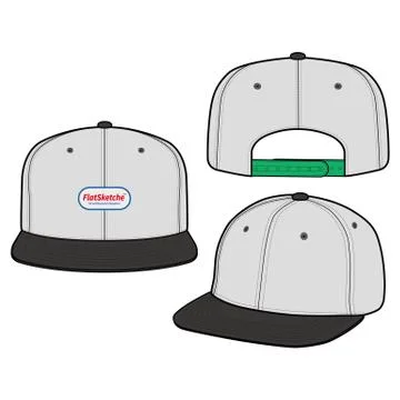 SNAPBACK Cap Fashion flat vector mockup design  스톡 일러스트