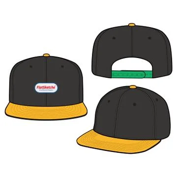 SNAPBACK Cap Fashion flat vector mockup design31 Stock Illustration
