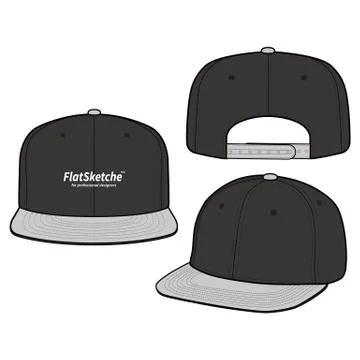 SNAPBACK Cap Fashion flat vector mockup design32 Stock Illustration