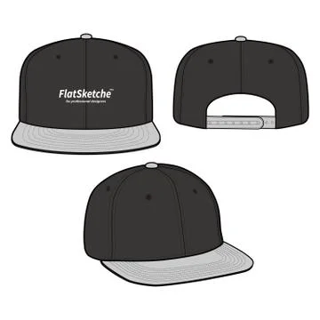 SNAPBACK Cap Fashion flat vector mockup design33 스톡 일러스트
