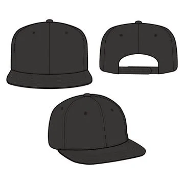 SNAPBACK Cap Fashion flat vector mockup design34 스톡 일러스트