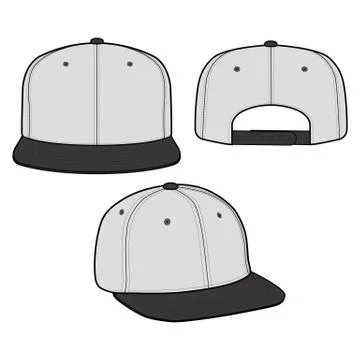 SNAPBACK Cap Fashion flat vector mockup design Stock Illustration