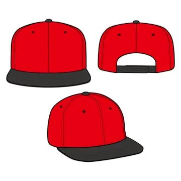 SNAPBACK Cap Fashion flat vector mockup design36 Stock Illustration