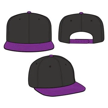 SNAPBACK Cap Fashion flat vector mockup design37 스톡 일러스트