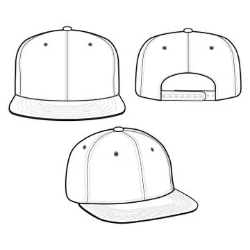 SNAPBACK Cap Fashion flat vector mockup design38 스톡 일러스트