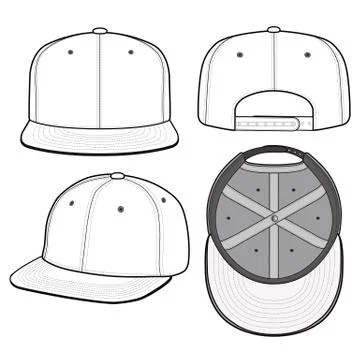 SNAPBACK Cap Fashion flat vector mockup design39 스톡 일러스트