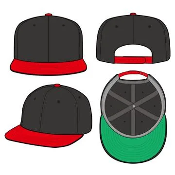 SNAPBACK Cap Fashion flat vector mockup design40 Stock Illustration