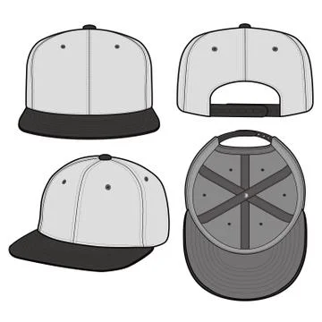 SNAPBACK Cap Fashion flat vector mockup design43 Stock Illustration