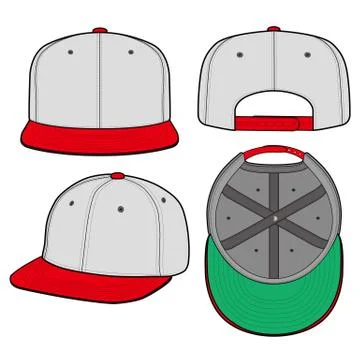 SNAPBACK Cap Fashion flat vector mockup design42 Stock Illustration