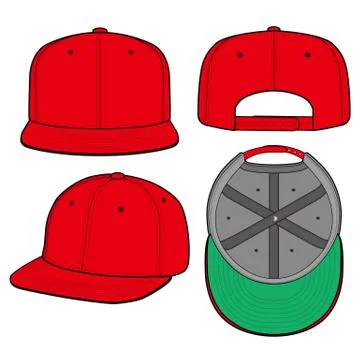 SNAPBACK Cap Fashion flat vector mockup design41 스톡 일러스트