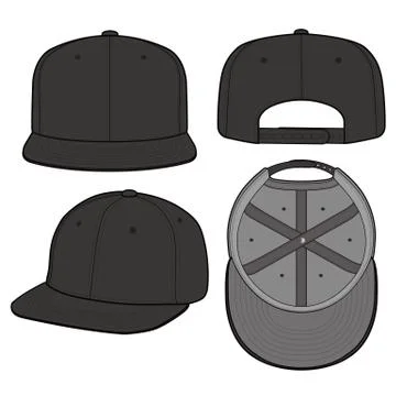 SNAPBACK Cap Fashion flat vector mockup design44 Stock Illustration