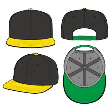 SNAPBACK Cap Fashion flat vector mockup design45 Stock Illustration