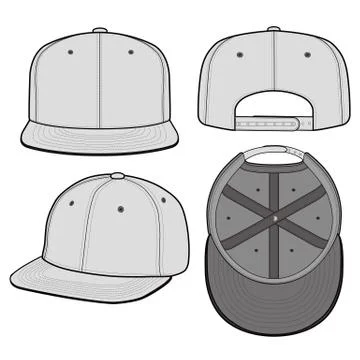 SNAPBACK Cap Fashion flat vector mockup design46 Stock Illustration