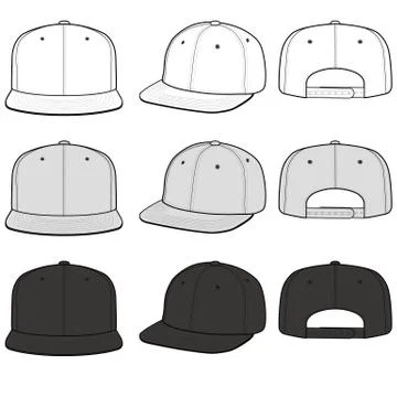 SNAPBACK Cap Fashion flat vector mockup design47 스톡 일러스트