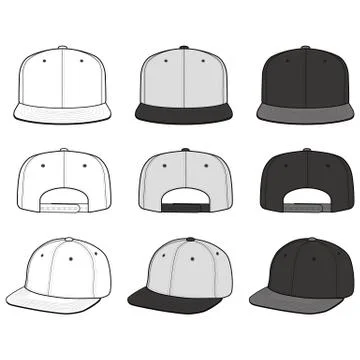 SNAPBACK Cap Fashion flat vector mockup design56 스톡 일러스트