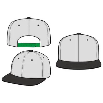 SNAPBACK Cap Fashion flat vector mockup design60 Stock Illustration