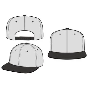 SNAPBACK Cap Fashion flat vector mockup design61 스톡 일러스트