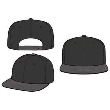 SNAPBACK Cap Fashion flat vector mockup design62 Illustrazione stock