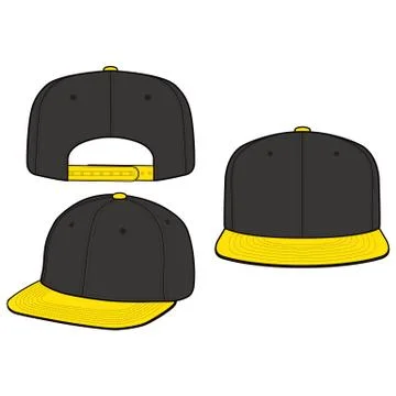 SNAPBACK Cap Fashion flat vector mockup design63 Illustrazione stock
