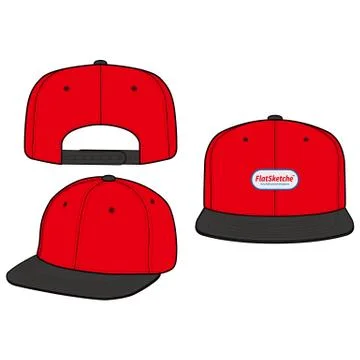 SNAPBACK Cap Fashion flat vector mockup design66 Stock Illustration