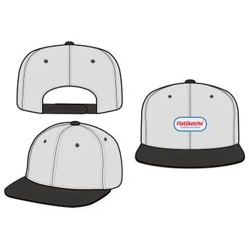 SNAPBACK Cap Fashion flat vector mockup design67 스톡 일러스트