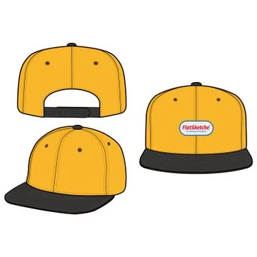 SNAPBACK Cap Fashion flat vector mockup design65 Stock Illustration