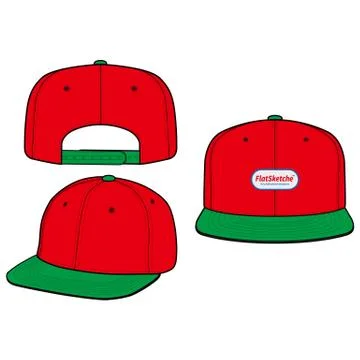 SNAPBACK Cap Fashion flat vector mockup design68 스톡 일러스트