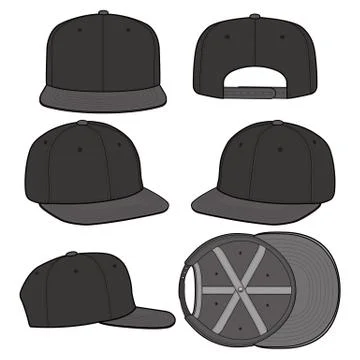 SNAPBACK Cap Fashion flat vector mockup design69 Illustrazione stock