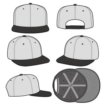 SNAPBACK Cap Fashion flat vector mockup design72 스톡 일러스트
