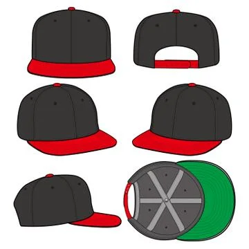 SNAPBACK Cap Fashion flat vector mockup design70 스톡 일러스트