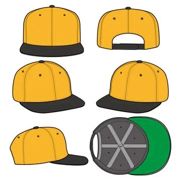 SNAPBACK Cap Fashion flat vector mockup design73 스톡 일러스트