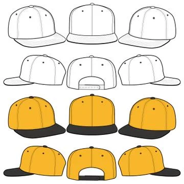 SNAPBACK Cap Fashion flat vector mockup design74 스톡 일러스트