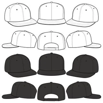 SNAPBACK Cap Fashion flat vector mockup design75 Stock Illustration