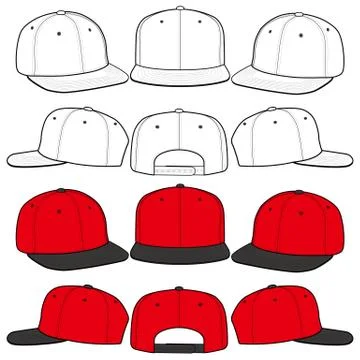SNAPBACK Cap Fashion flat vector mockup design77 스톡 일러스트