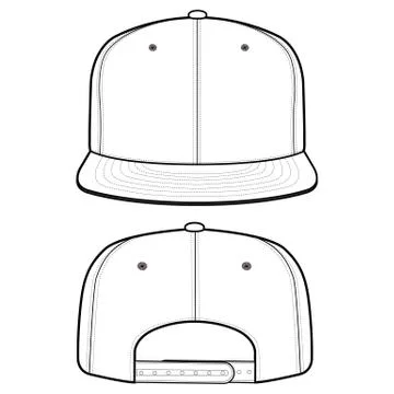 SNAPBACK Cap Fashion flat vector mockup design79 Stock Illustration