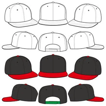 SNAPBACK Cap Fashion flat vector mockup design78 Stock Illustration