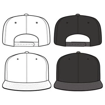 SNAPBACK Cap Fashion flat vector mockup design79 스톡 일러스트