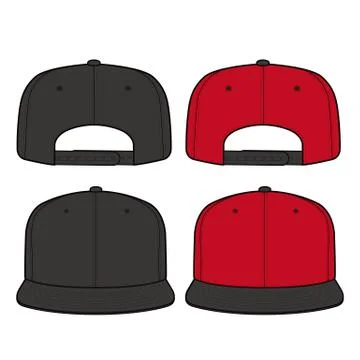 SNAPBACK Cap Fashion flat vector mockup design80 Stock Illustration