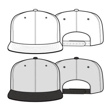 SNAPBACK Cap Fashion flat vector mockup design81 스톡 일러스트
