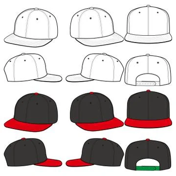 SNAPBACK Cap Fashion flat vector mockup design78 스톡 일러스트