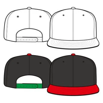 SNAPBACK Cap Fashion flat vector mockup design82 스톡 일러스트