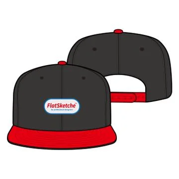 SNAPBACK Cap Fashion flat vector mockup design85 Stock Illustration