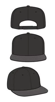 SNAPBACK Cap Fashion flat vector mockup design341 Stock Illustration