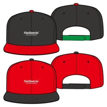 SNAPBACK Cap Fashion flat vector mockup design88 스톡 일러스트