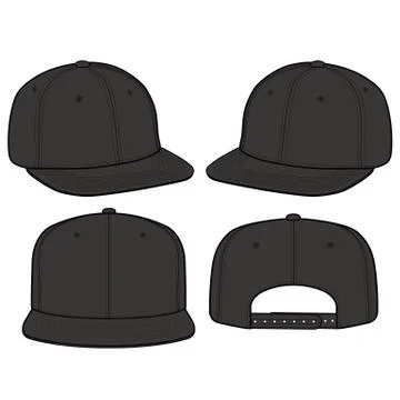 SNAPBACK Cap Fashion flat vector mockup design2 Stock Illustration